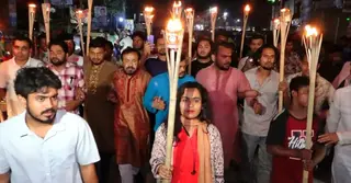 হাসনাত আবদুল্লার ওপর হামলার প্রতিবাদে ব্রাহ্মণবাড়িয়ায় এনসিপির মশাল মিছিল